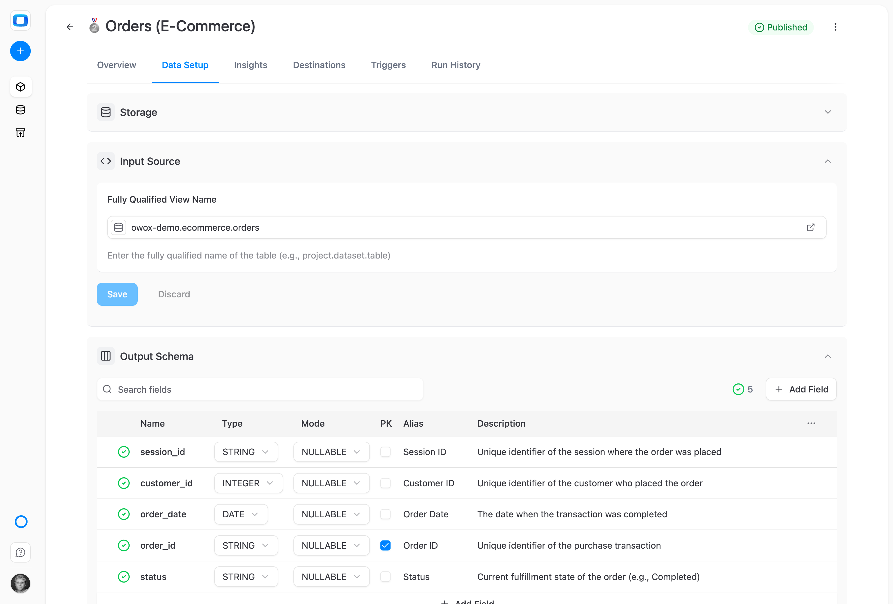 Push a Data Mart to any Sheet